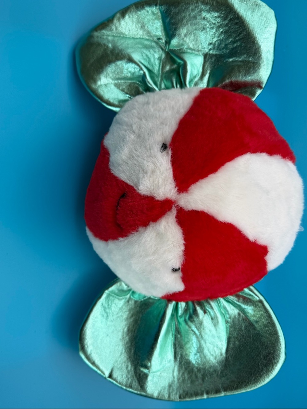 cloud island Plush Candy Toy in Red, White & Metallic Green